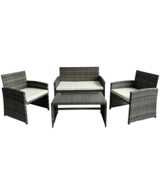 Набор мебели ротанг, 4 предмета, тёмно-серый